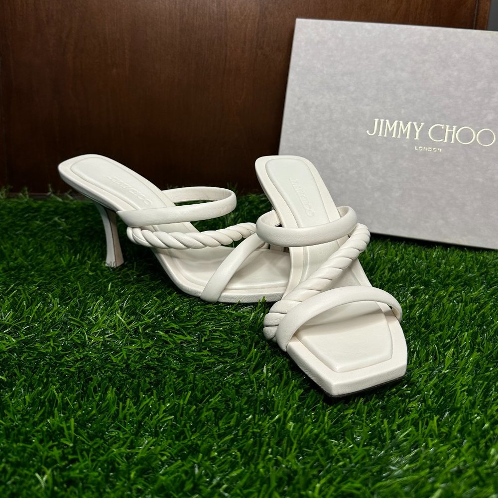 Jimmy choo Womens Diosa Leather Sandal size 38 Latte